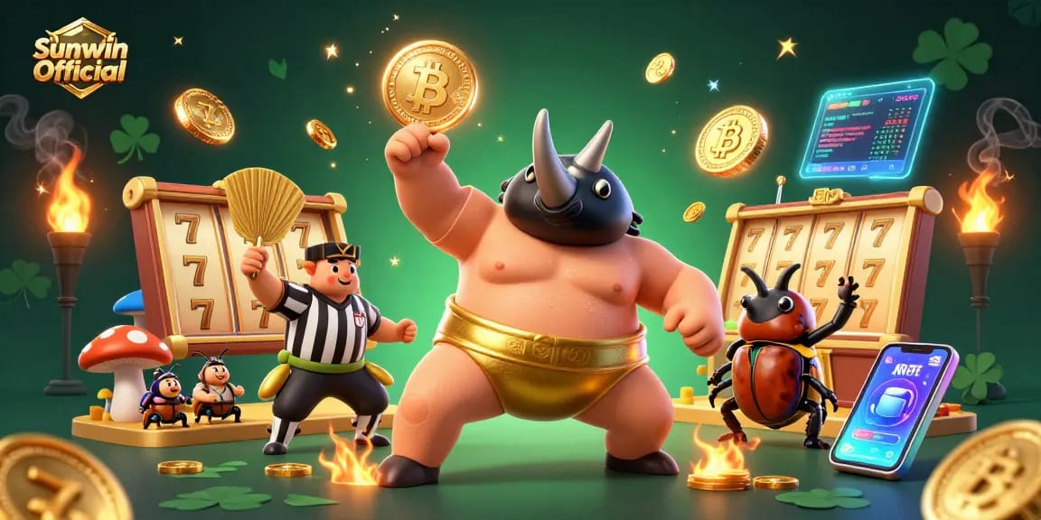 Engage players with Sunwin Official in a dynamic casino scene filled with action and excitement.