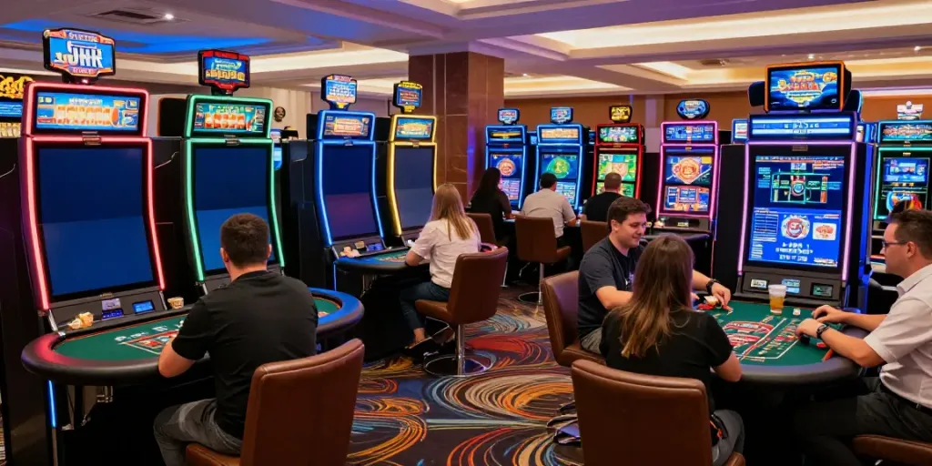 Casino not on gamstop environment with players enjoying vibrant gameplay