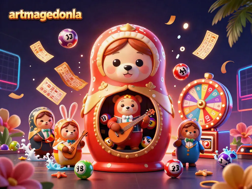 Experience lively casino thrills with artmageddonla, featuring 3D bears and dynamic lottery elements.