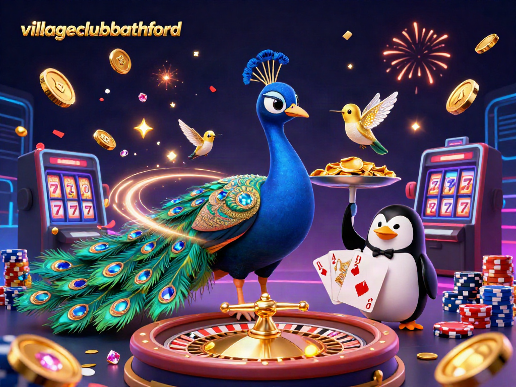Experience the vibrant gaming world at villageclubbathford with dazzling 3D casino elements.