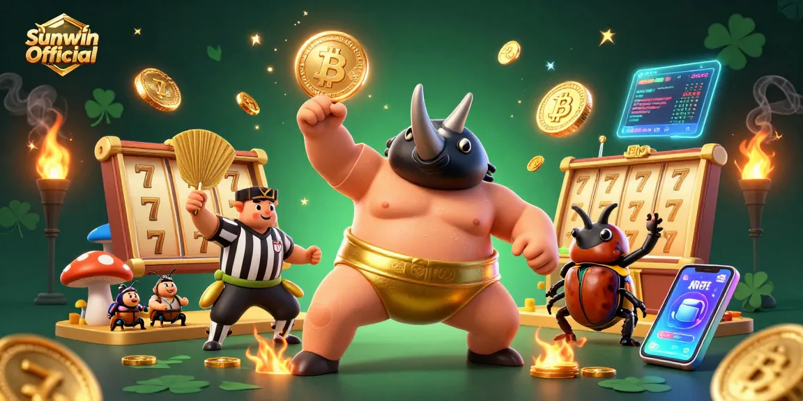 Engage players with Sunwin Official in a dynamic casino scene filled with action and excitement.