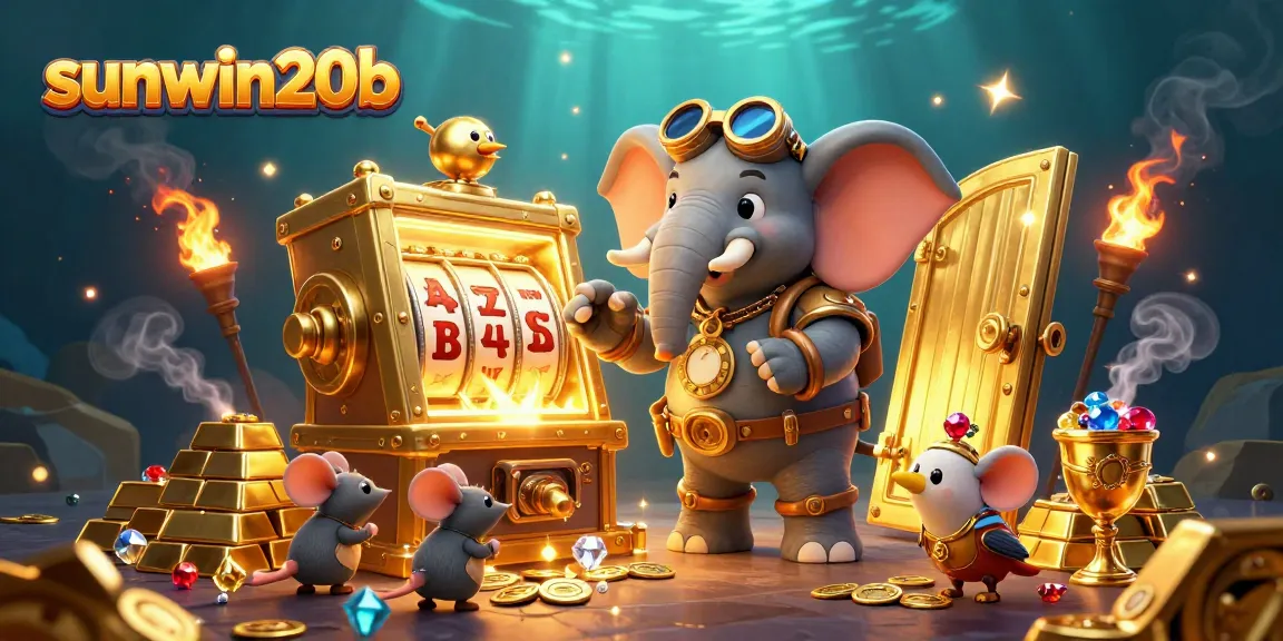 Engage with the thrilling world of gambling at sunwin20b, featuring lively 3D steampunk characters and a golden slot machine adventure.